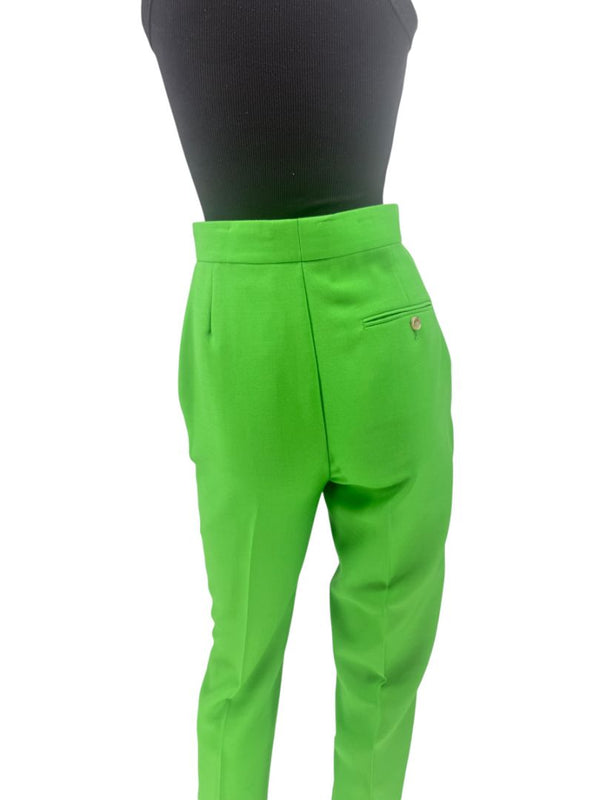 Alexander McQueen Neon Green Tailored Cigarette Pants – Size IT 40
