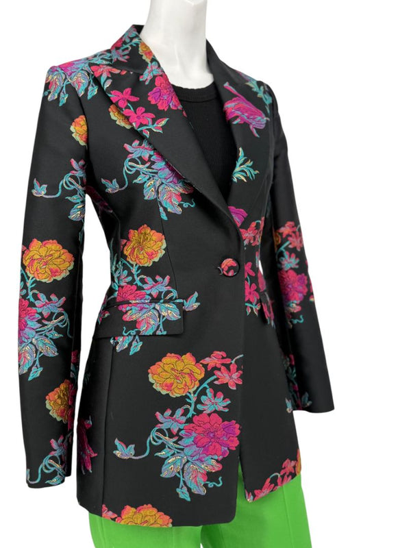 Etro Black Floral Embroidered Blazer – Size US 4 / IT 40