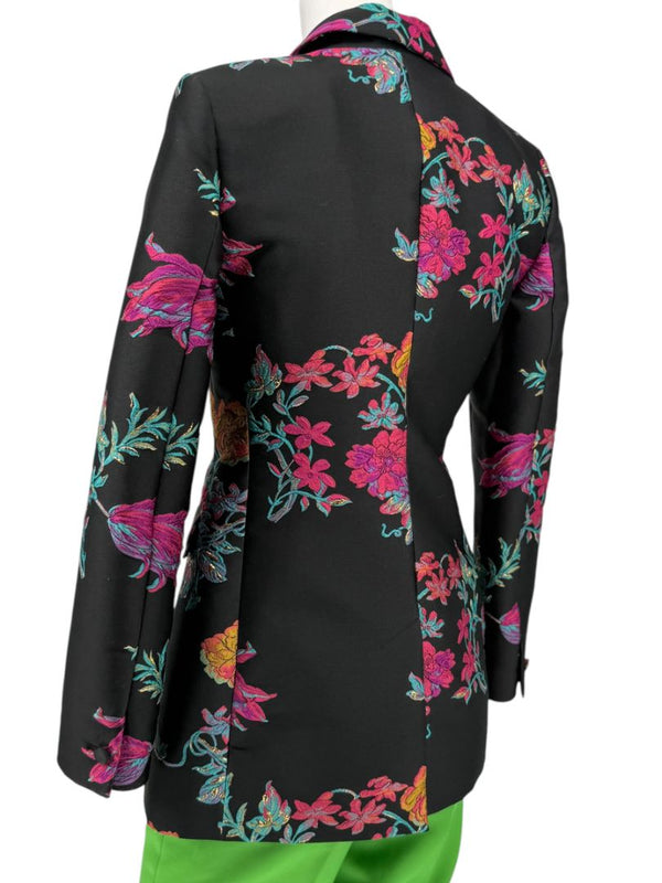 Etro Black Floral Embroidered Blazer – Size US 4 / IT 40