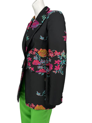 Etro Black Floral Embroidered Blazer – Size US 4 / IT 40