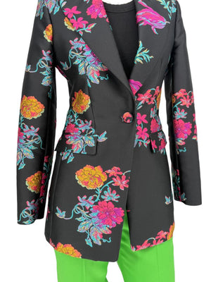 Etro Black Floral Embroidered Blazer – Size US 4 / IT 40
