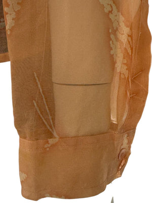 Oscar de la Renta Silk Sheer Blouse & Coordinating Camisole Set – Size 14