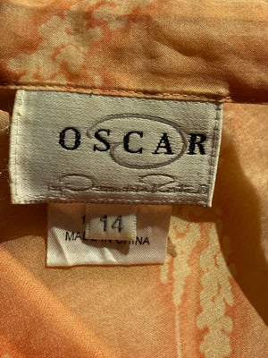 Oscar de la Renta Silk Sheer Blouse & Coordinating Camisole Set – Size 14