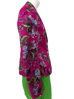 Escada Pink Floral Jacquard Tailored Blazer – Size 2