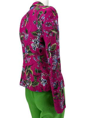 Escada Pink Floral Jacquard Tailored Blazer – Size 2