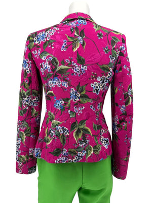 Escada Pink Floral Jacquard Tailored Blazer – Size 2