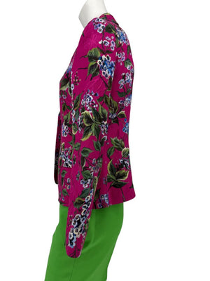 Escada Pink Floral Jacquard Tailored Blazer – Size 2