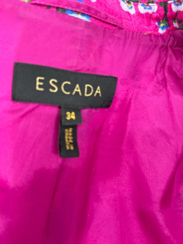 Escada Pink Floral Jacquard Tailored Blazer – Size 2