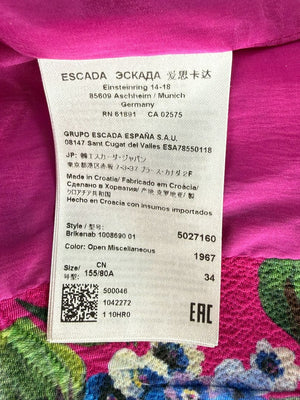 Escada Pink Floral Jacquard Tailored Blazer – Size 2