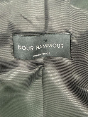 Nour Hammour Studded Lambskin Leather Biker Jacket - Size FR 36