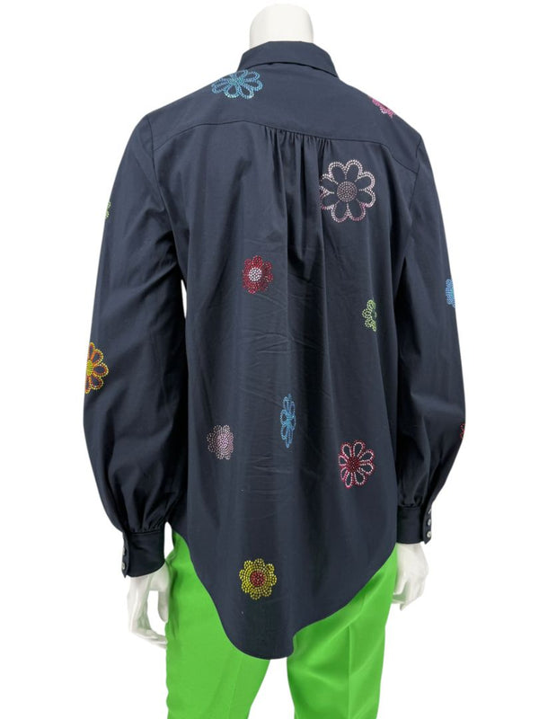 Cinq à Sept Kandice Heatset Daisy Embroidered Poplin Top – Size 2