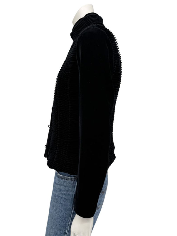 Worth Black Textured Velvet Statement Jacket - Size 4