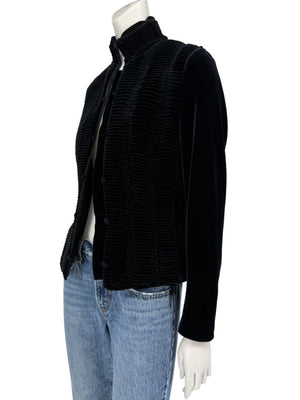 Worth Black Textured Velvet Statement Jacket - Size 4