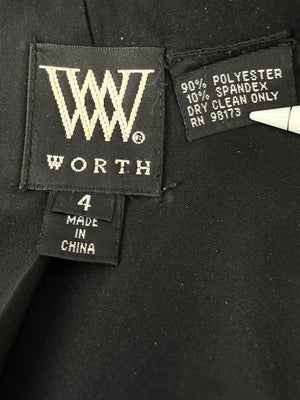 Worth Black Textured Velvet Statement Jacket - Size 4