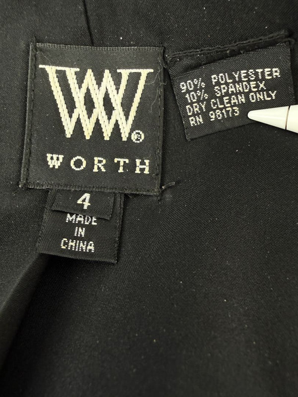 Worth Black Textured Velvet Statement Jacket - Size 4