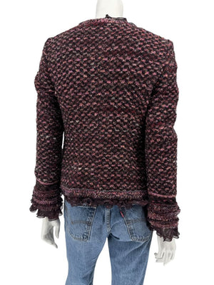 Typical Maison Common Signature Tweed Jacket Bordeaux – Size FR 36