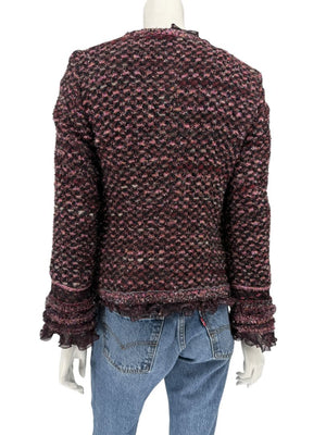 Typical Maison Common Signature Tweed Jacket Bordeaux – Size FR 36