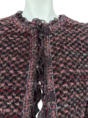 Typical Maison Common Signature Tweed Jacket Bordeaux – Size FR 36