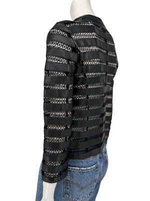 Armani Collezioni Leather & Lace Jacket - Size US 2