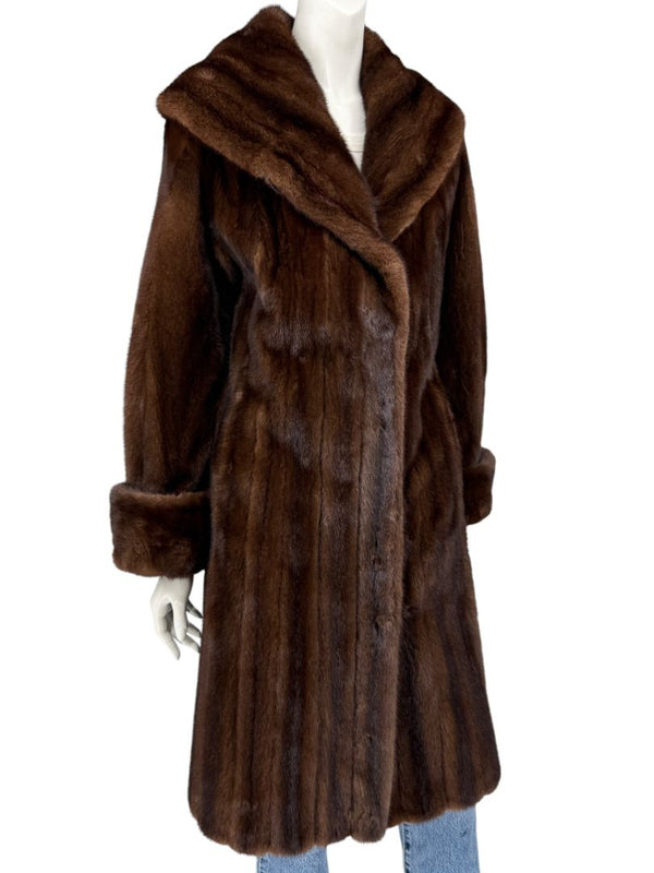 NAFA North American Ranch Mink Full-Length Fur Coat – Fits Like a Small