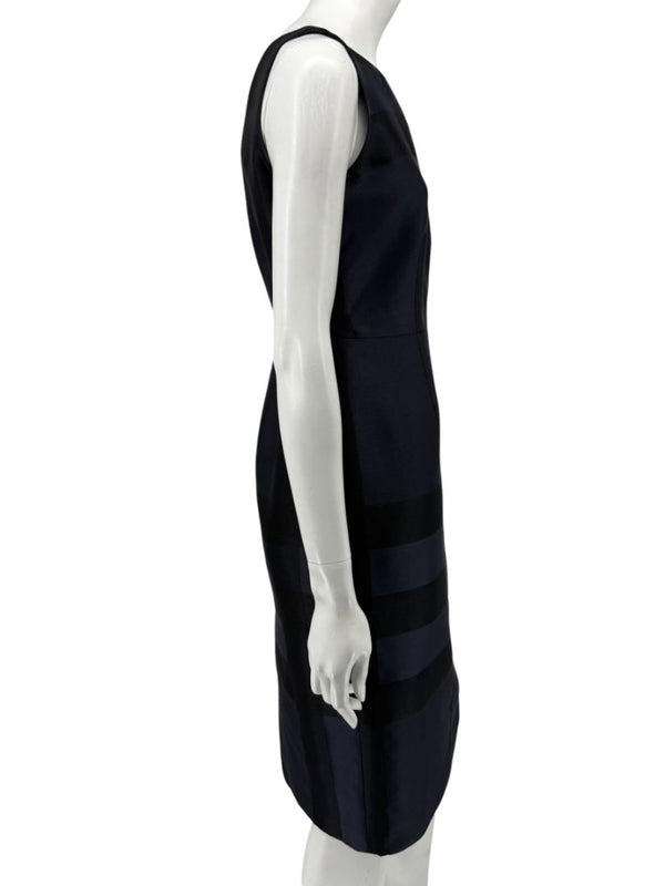 Burberry London Navy Shadow Check Sheath Dress – Size US 6 / IT 40