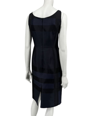 Burberry London Navy Shadow Check Sheath Dress – Size US 6 / IT 40