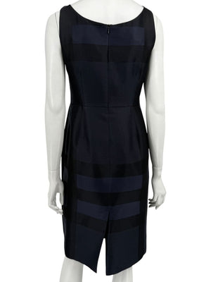 Burberry London Navy Shadow Check Sheath Dress – Size US 6 / IT 40