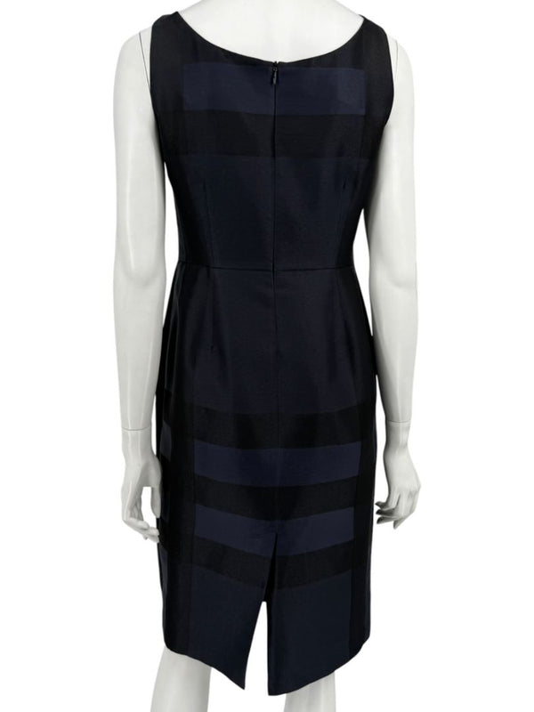 Burberry London Navy Shadow Check Sheath Dress – Size US 6 / IT 40