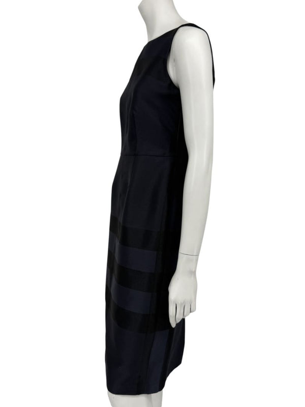 Burberry London Navy Shadow Check Sheath Dress – Size US 6 / IT 40