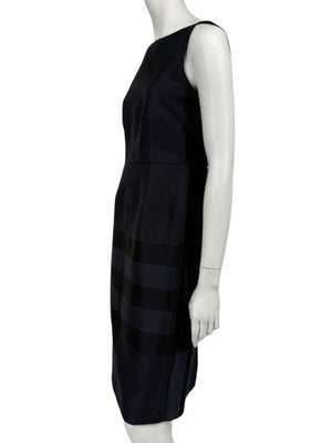 Burberry London Navy Shadow Check Sheath Dress – Size US 6 / IT 40