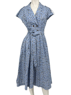 Lela Rose Printed Cotton Shirt Dress - Size 4