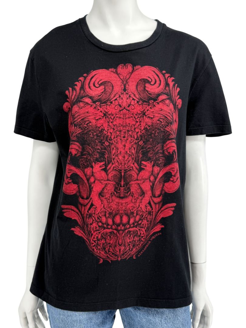 Alexander McQueen Red Baroque Skull Graphic T-Shirt – Size M (Men's)