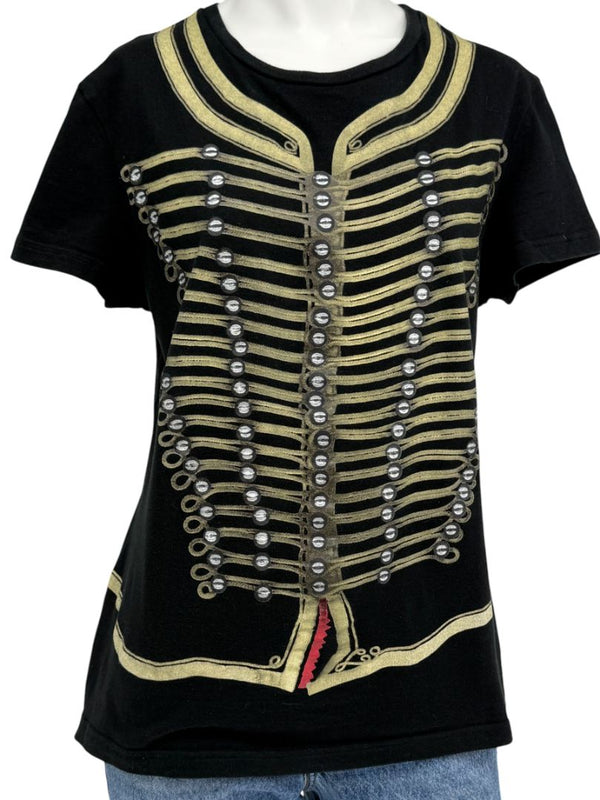 John Galliano Military Band Jacket Graphic T-Shirt – Size M