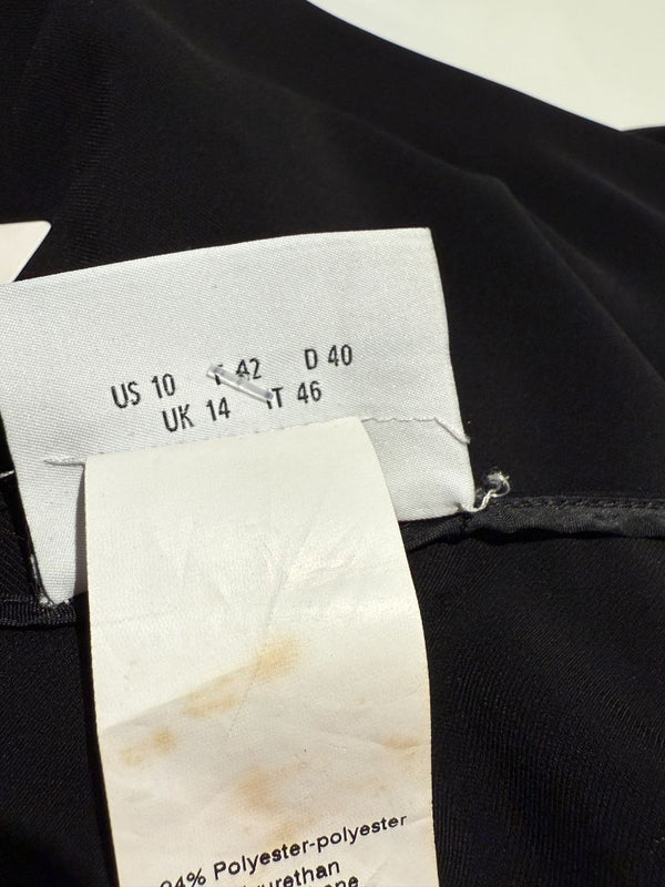 Akris Punto Black Sleeveless Pleated Trim Shift Dress – Size 10