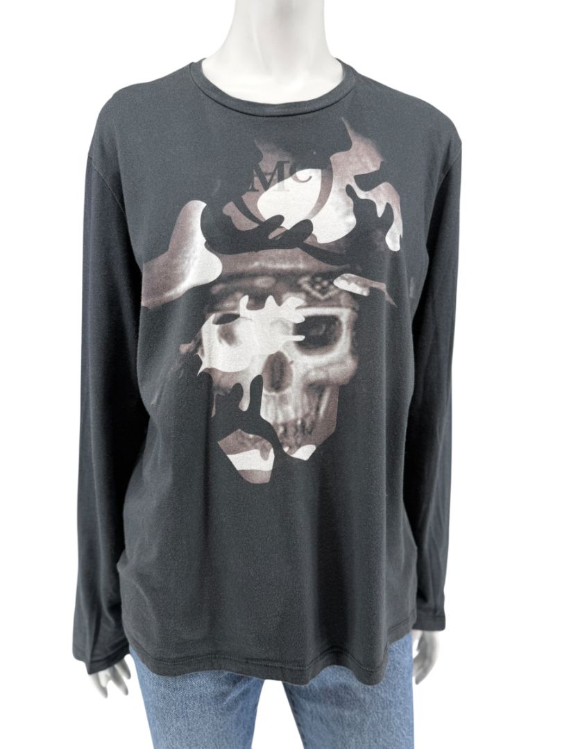 Alexander McQueen Skull Graphic Long Sleeve T-Shirt – Size L