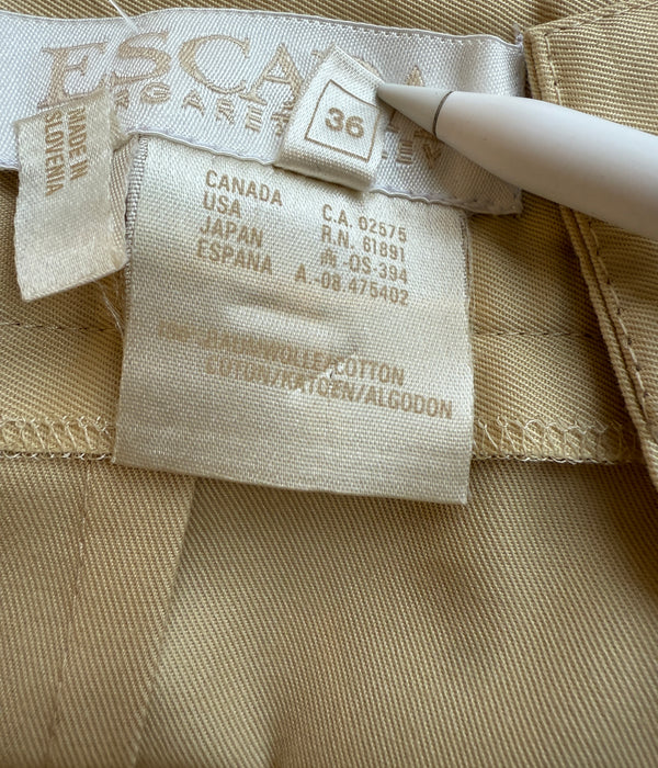 Escada Pale Yellow High-Waisted Pleated Pants – Size 36