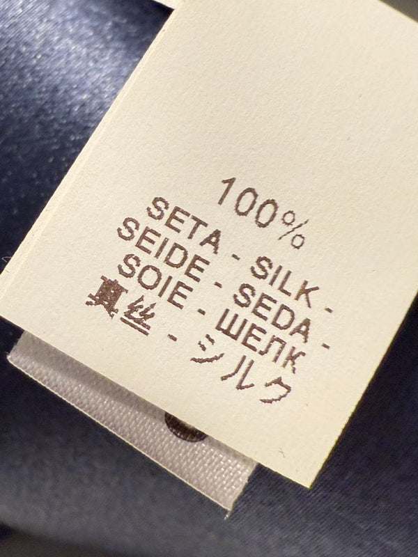 Brunello Cucinelli Navy Silk Shift Dress with Contrast Trim – Size XL- NEW