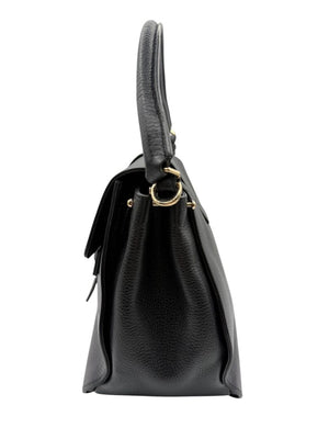 Roger Vivier Pilgrim De Jour Pebbled Leather Saddle Bag – Black