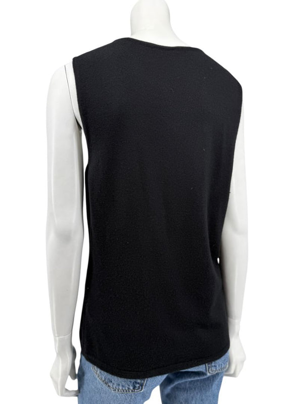 Oscar de la Renta Black Cashmere & Silk Twin Set – Size L