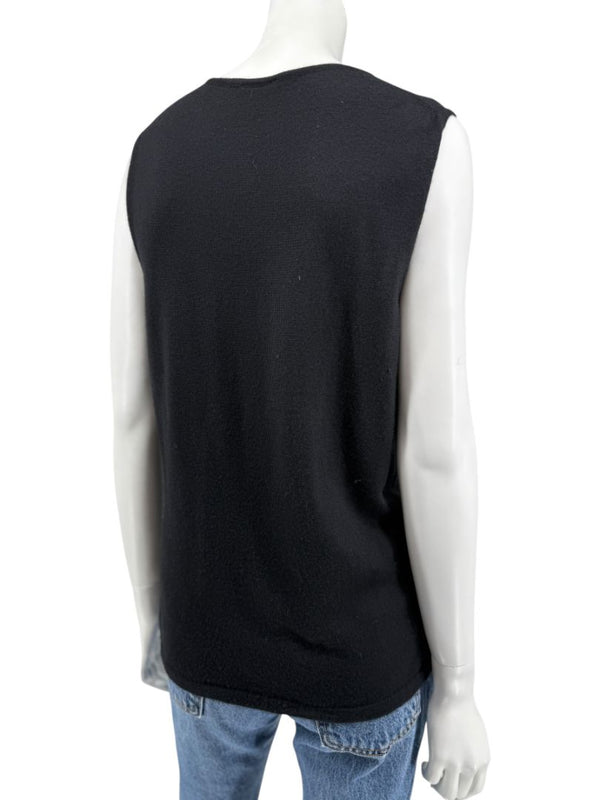 Oscar de la Renta Black Cashmere & Silk Twin Set – Size L