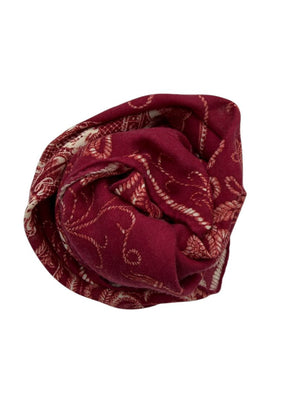 Alexander McQueen Crown Skull Silk Scarf Shawl – Burgundy / Ivory – 135cm x 135cm