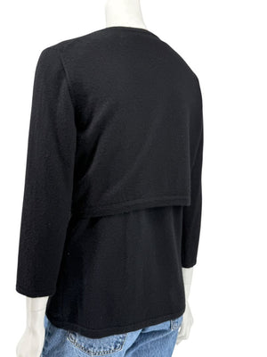 Oscar de la Renta Black Cashmere & Silk Twin Set – Size L