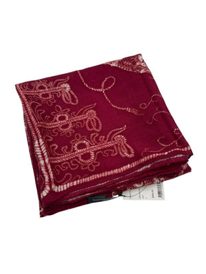 Alexander McQueen Crown Skull Silk Scarf Shawl – Burgundy / Ivory – 135cm x 135cm