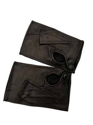 Sermoneta Black Leather Fingerless Driving Gloves – Size 7½