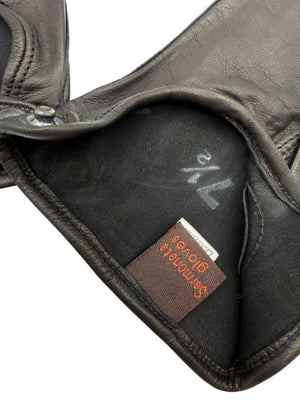 Sermoneta Black Leather Fingerless Driving Gloves – Size 7½