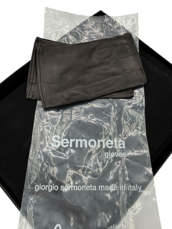 Sermoneta Black Leather Fingerless Driving Gloves – Size 7½