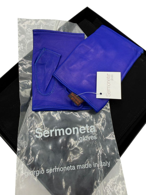 Sermoneta Cerulean Blue Leather Driving Gloves – Size 7½