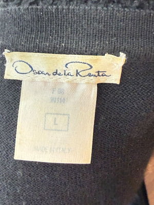 Oscar de la Renta Black Cashmere & Silk Twin Set – Size L