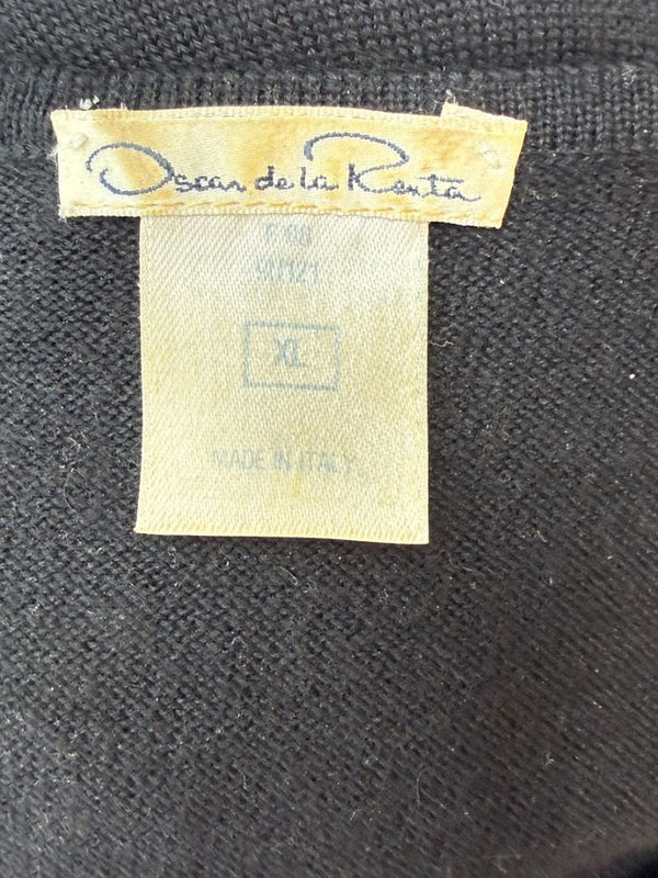 Oscar de la Renta Black Cashmere & Silk Twin Set – Size L