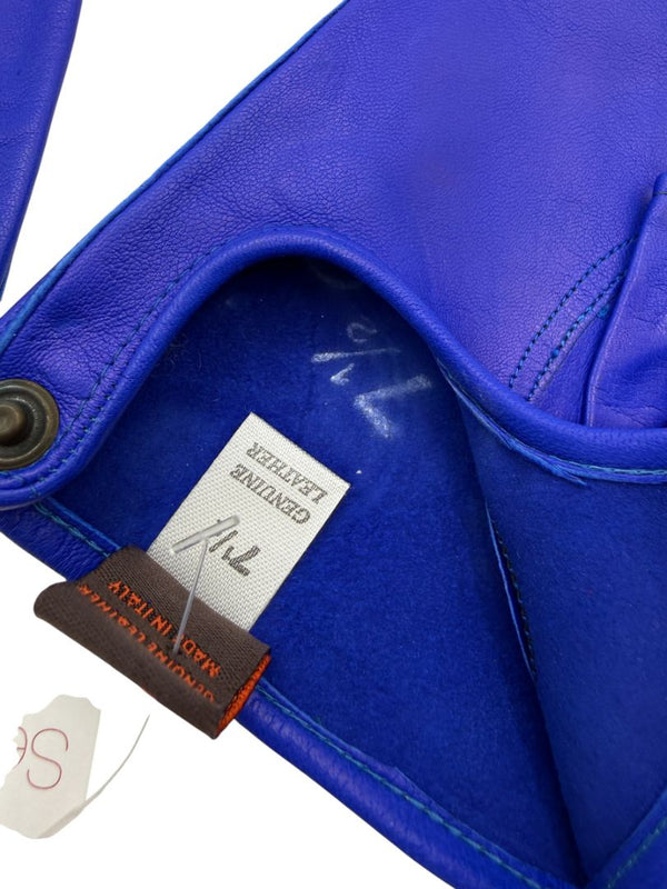Sermoneta Cerulean Blue Leather Driving Gloves – Size 7½